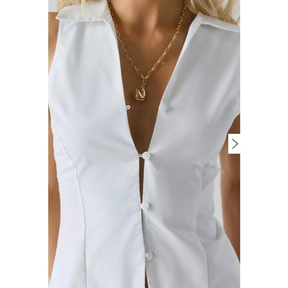 XS Urban Outfitters Party Girl Cotton Blend White Vest NWT - Picture 2 of 7